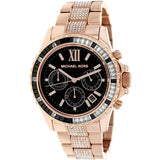 Michael Kors Everest Chronograph Black Dial Rose Gold Steel Strap Watch For Women - MK5875 Buy Now By Michael Kors