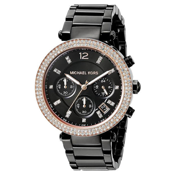 Michael Kors Parker Diamonds Black Dial Black Steel Strap Watch for Women - MK5885 Buy Now By Michael Kors