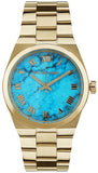 Michael Kors Channing Turquoise Dial Gold Steel Strap Watch For Women - MK5894 Buy Now By Michael Kors