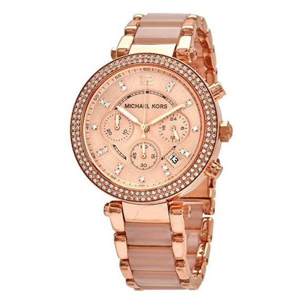 Michael Kors Parker Pink Dial Two Tone Steel Strap Watch for Women - MK5896 Buy Now By Michael Kors