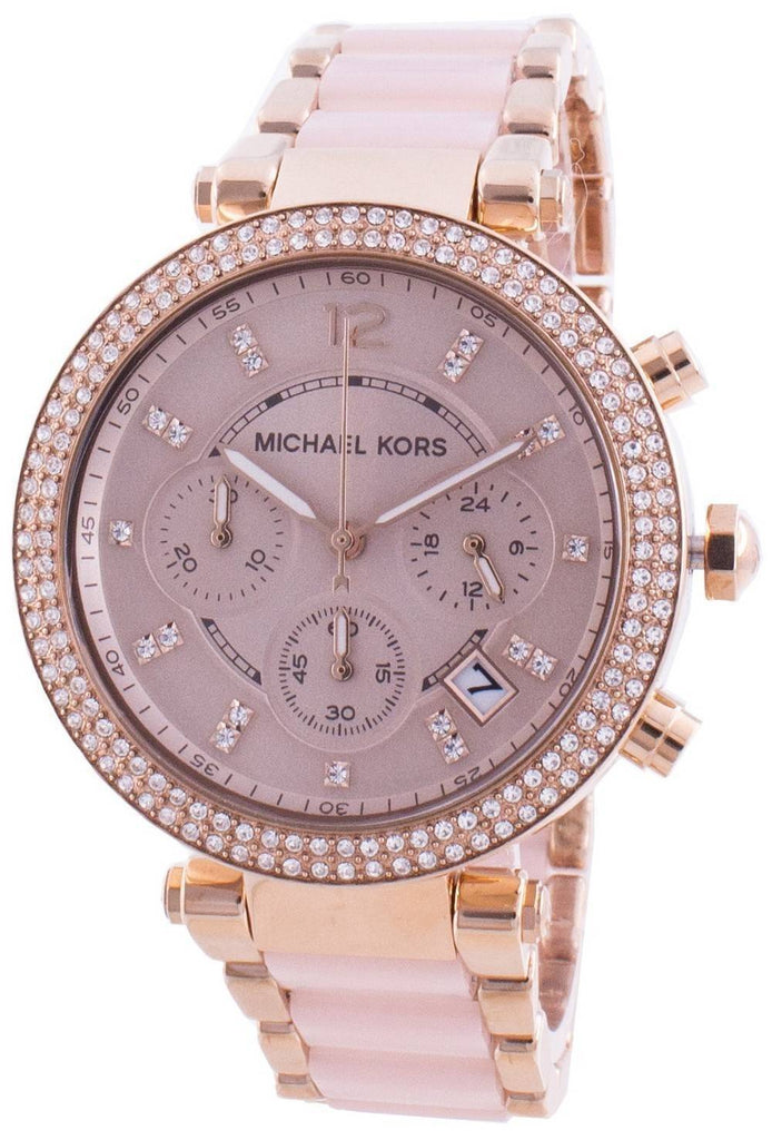 Michael Kors Parker Pink Dial Two Tone Steel Strap Watch for Women - MK5896 Buy Now By Michael Kors
