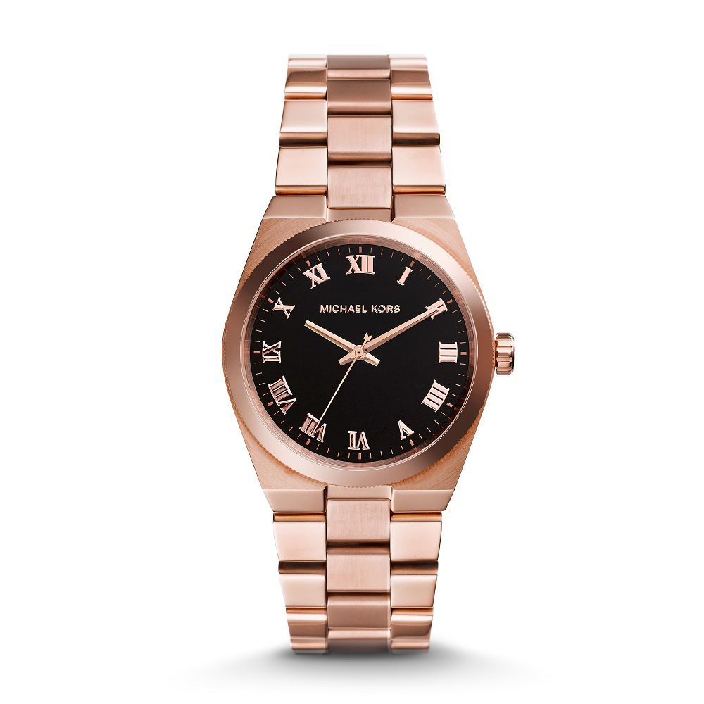 Michael Kors Channing Black Dial Rose Gold Steel Strap Watch For Women - MK5937 Buy Now By Michael Kors