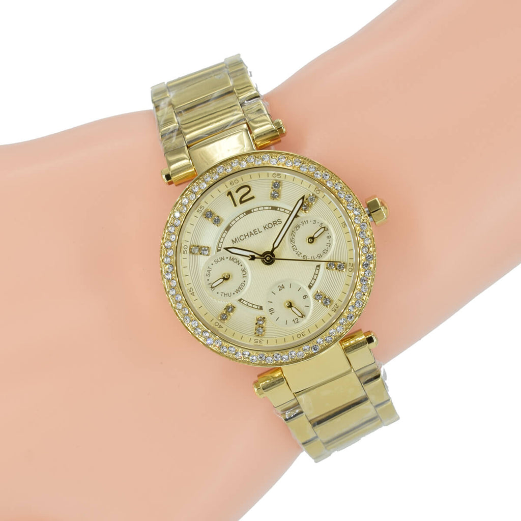 Michael Kors Parker White Dial Gold Steel Strap Watch for Women - MK6056 Buy Now By Michael Kors
