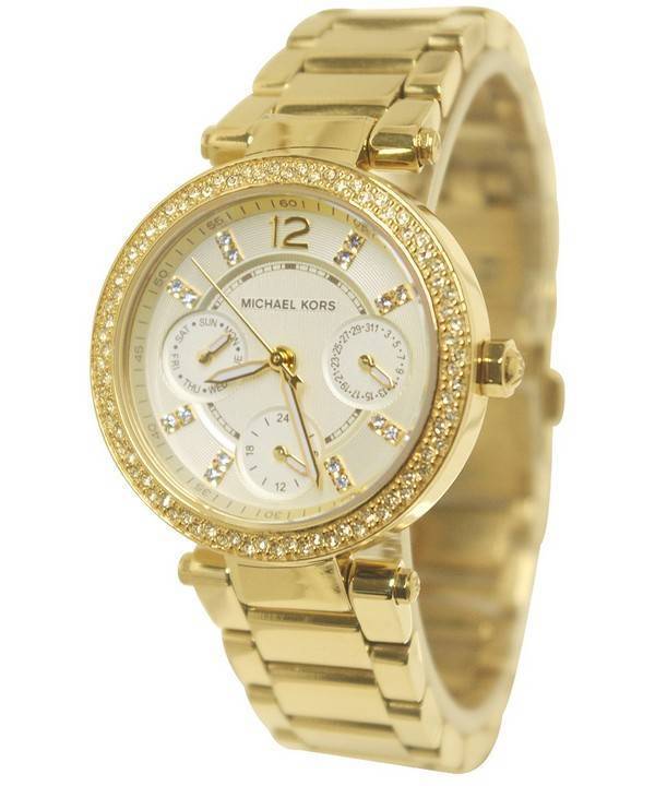 Michael Kors Parker White Dial Gold Steel Strap Watch for Women - MK6056 Buy Now By Michael Kors