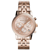 Michael Kors Ritz Chronograph Rose Gold Dial Rose Gold Steel Strap Watch for Women - MK6077 Buy Now By Michael Kors