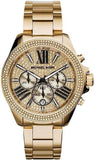 Michael Kors Wren Chronograph Crystal Pave Gold Dial Gold Steel Strap Watch for Women - MK6095 Buy Now By Michael Kors