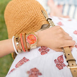 Michael Kors Runway Chronograph Orange Dial Gold Steep Strap Watch For Women - MK6162 Buy Now By Michael Kors