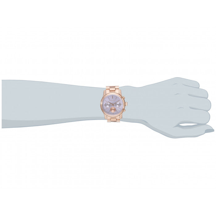 Michael Kors Runway Chronograph Purple Dial Rose Gold Steel Strap Watch For Women - MK6163 Buy Now By Michael Kors
