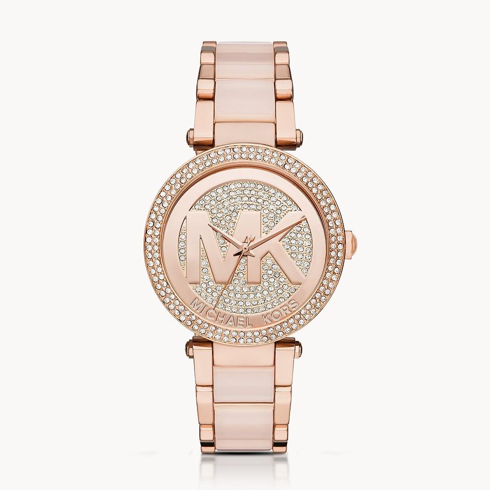 Michael Kors Parker Pink Dial Pink Steel Strap Watch for Women - MK6176 Buy Now By Michael Kors