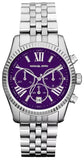 Michael Kors Lexington Chronograph Purple Dial Silver Steel Strap Watch For Women - MK6223 Buy Now By Michael Kors