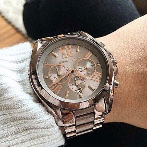 Michael Kors Bradshaw Chronograph Brown Dial Brown Steel Strap Watch For Women - MK6247 Buy Now By Michael Kors