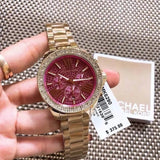 Michael Kors Wren Purple Dial Gold Steel Strap Watch for Women - MK6290 Buy Now By Michael Kors