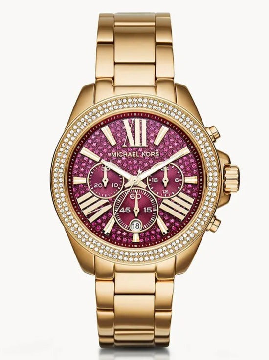 Michael Kors Wren Purple Dial Gold Steel Strap Watch for Women - MK6290 Buy Now By Michael Kors