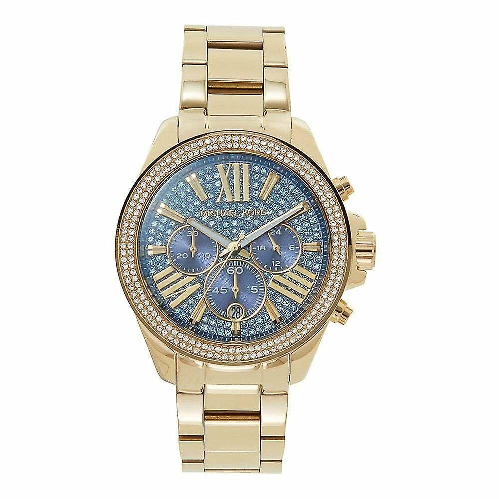Michael Kors Wren Diamonds Blue Dial Gold Steel Strap Watch for Women - MK6291 Buy Now By Michael Kors