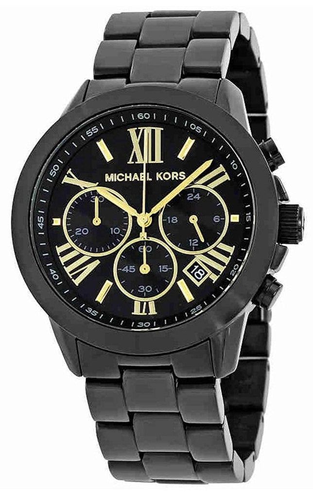 Michael Kors Brecken Chronograph Black Dial Black Steel Strap Watch for Women - MK6302 Buy Now By Michael Kors