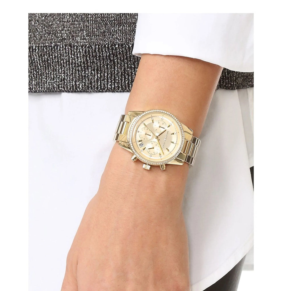 Michael Kors Ritz Gold Dial Gold Steel Strap Watch for Women - MK6356 Buy Now By Michael Kors