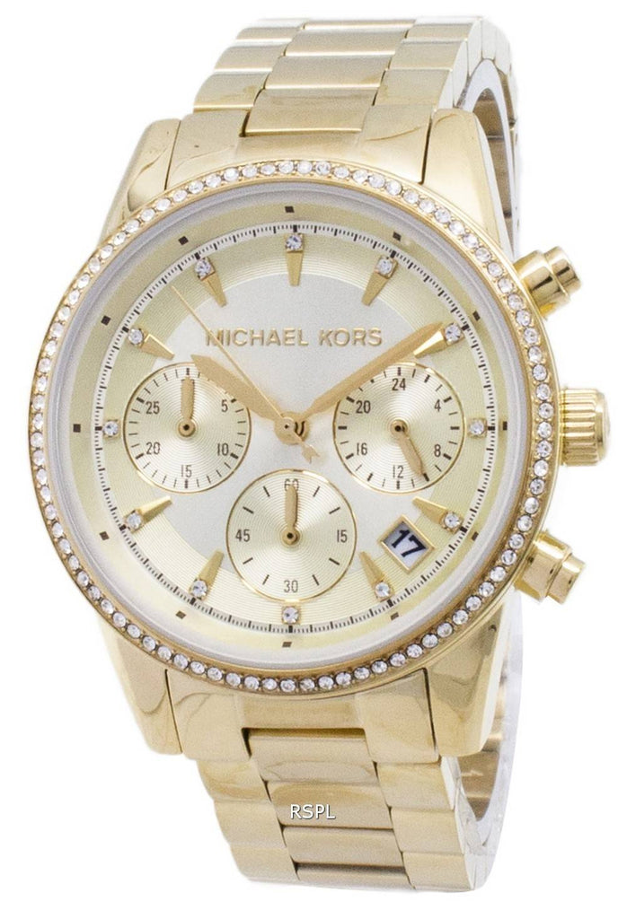Michael Kors Ritz Gold Dial Gold Steel Strap Watch for Women - MK6356 Buy Now By Michael Kors