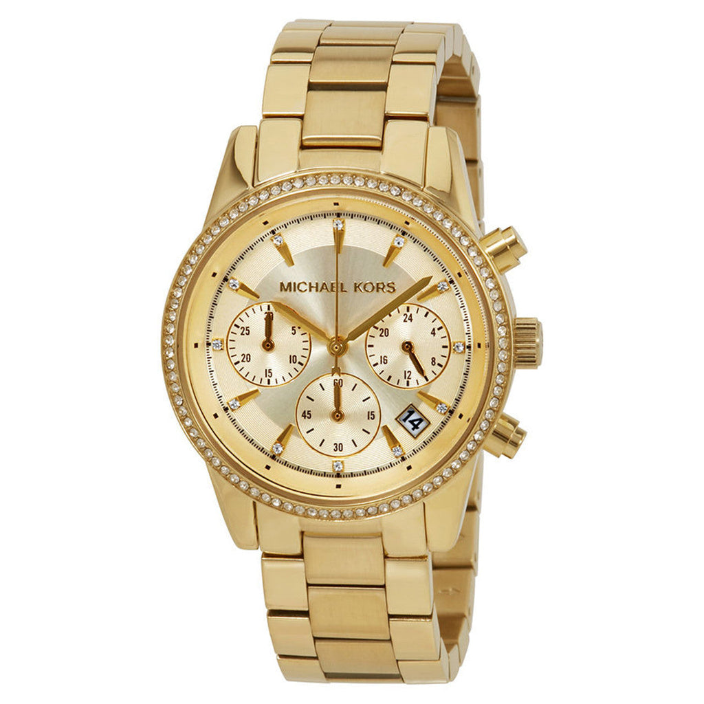 Michael Kors Ritz Gold Dial Gold Steel Strap Watch for Women - MK6356 Buy Now By Michael Kors
