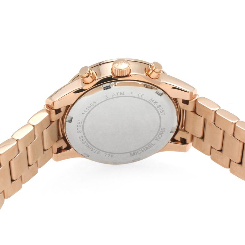 Michael Kors Ritz Chronograph Rose Gold Dial Rose Gold Steel Strap Watch for Women - MK6357 Buy Now By Michael Kors