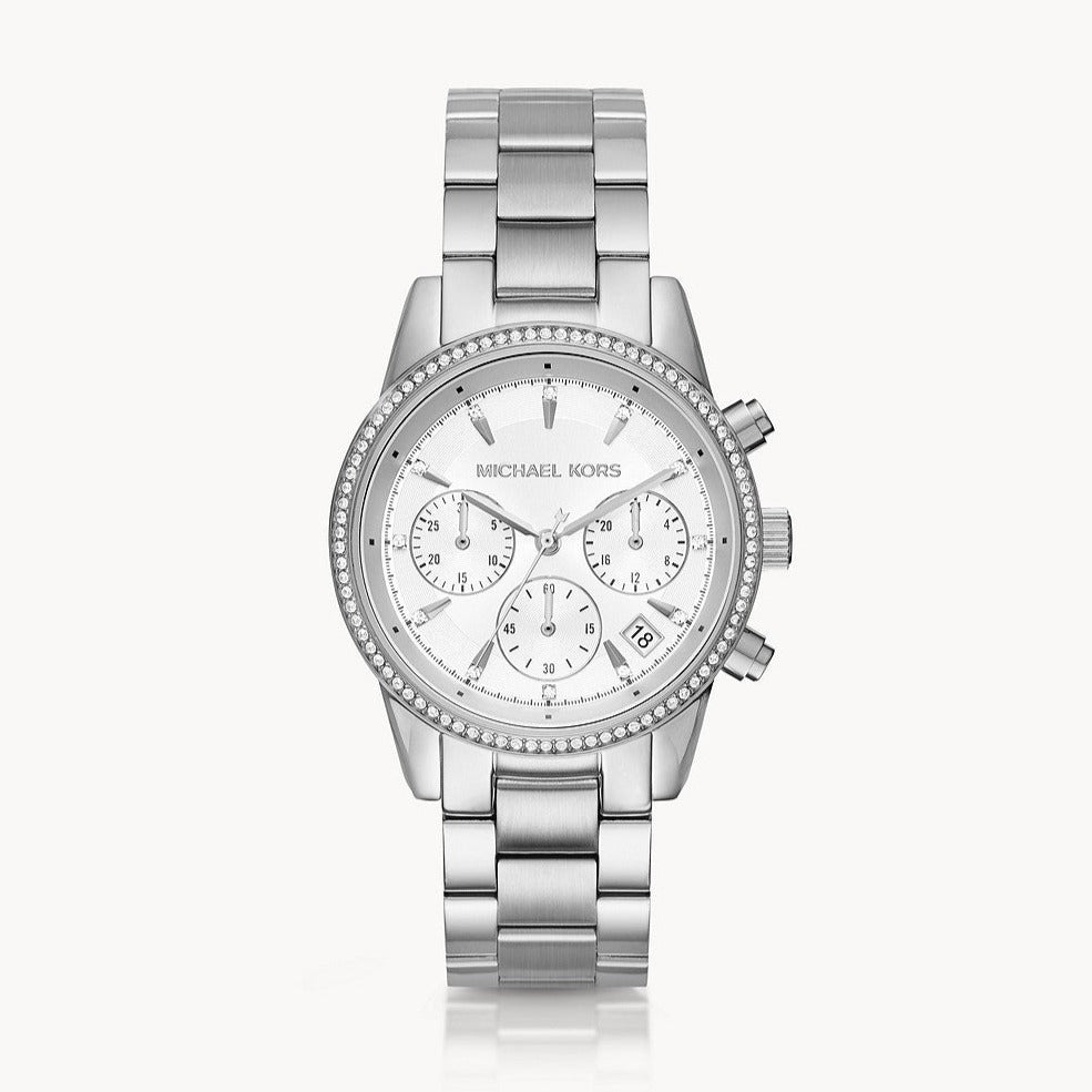 Michael Kors Ritz Silver Dial Silver Steel Strap Watch for Women - MK6428 Buy Now By Michael Kors