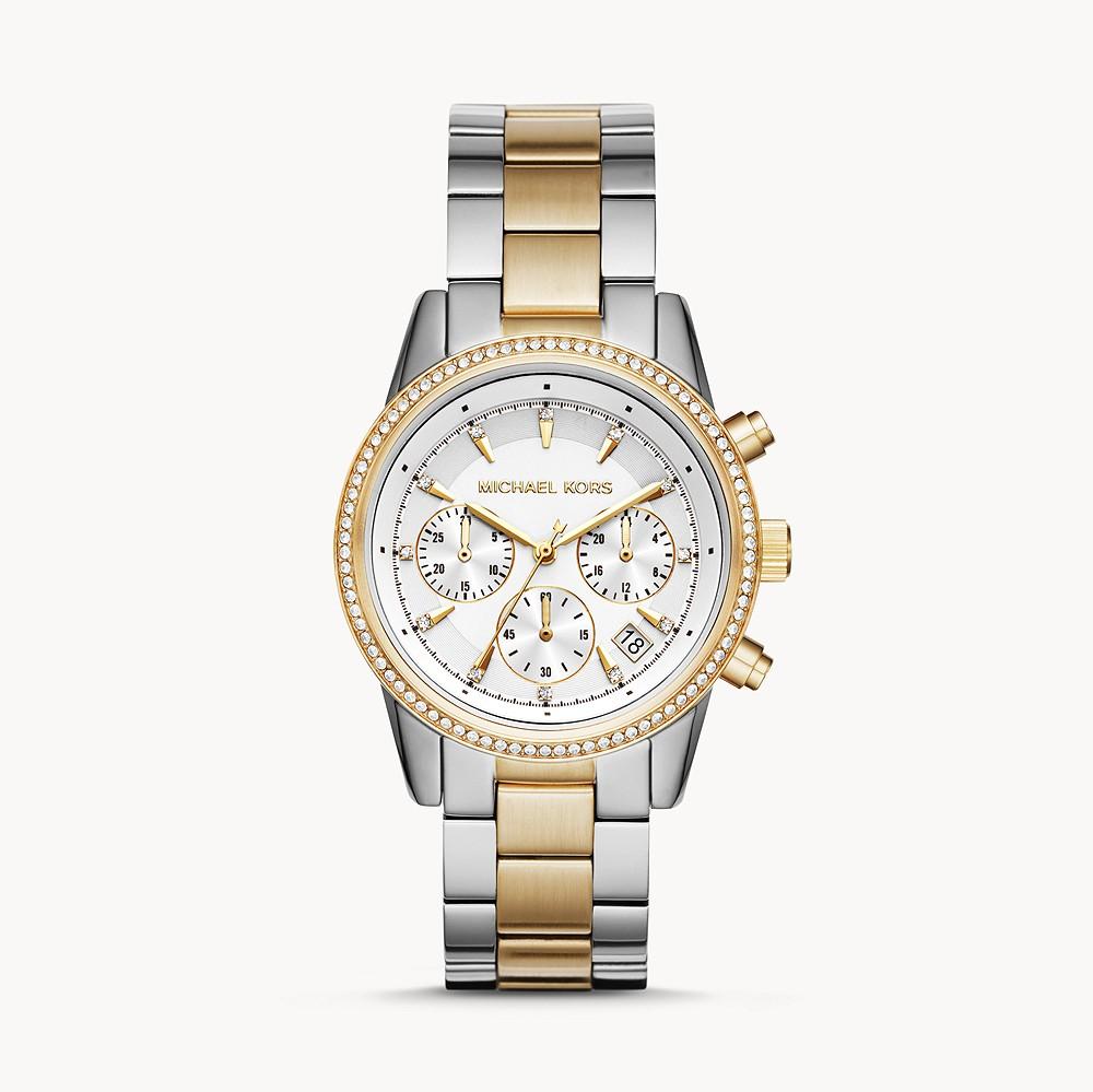 Michael Kors Ritz White Dial Two Tone Steel Strap Watch for Women - MK6474 Buy Now By Michael Kors