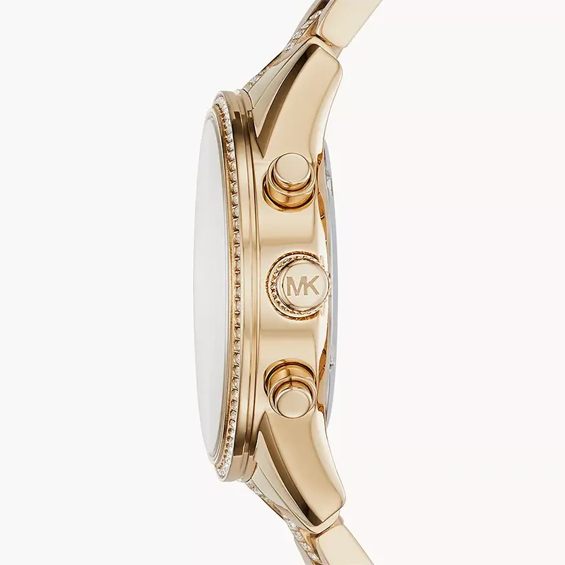 Michael Kors Ritz Chronograph Gold Dial Gold Steel Strap Watch For Women - MK6484 Buy Now By Michael Kors