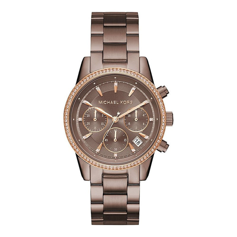 Michael Kors Ritz Chronograph Brown Dial Brown Steel Strap Watch For Women - MK6529 Buy Now By Michael Kors