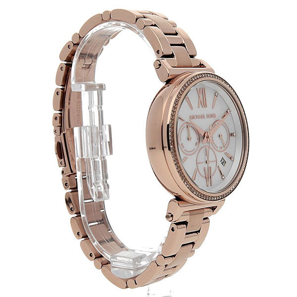 Michael Kors Sofie Chronograph Mother of Pearl White Dial Rose Gold Steel Strap Watch For Women - MK6576 Buy Now By Michael Kors
