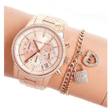 Michael Kors Ritz Chronograph Rose Gold Dial Rose Gold Steel Strap Watch For Women - MK6598 Buy Now By Michael Kors
