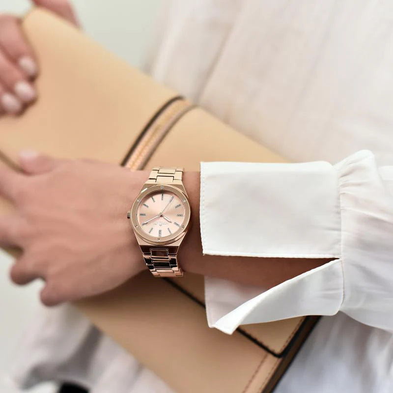 Michael Kors Channing Quartz Rose Gold Dial Rose Gold Steel Strap Watch For Women - MK6624 Buy Now By Michael Kors