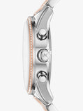 Michael Kors Ritz Chronograph White Dial Two Tone Steel Strap Watch For Women - MK6651 Buy Now By Michael Kors