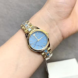 Michael Kors Petite Runway Mercer Blue Dial Gold Steel Strap Watch For Women - MK6673 Buy Now By Michael Kors