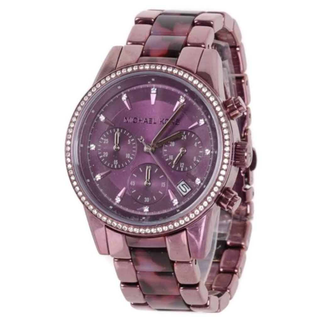 Michael Kors Ritz Chronograph Purple Dial Purple Steel Strap Watch For Women - MK6720 Buy Now By Michael Kors