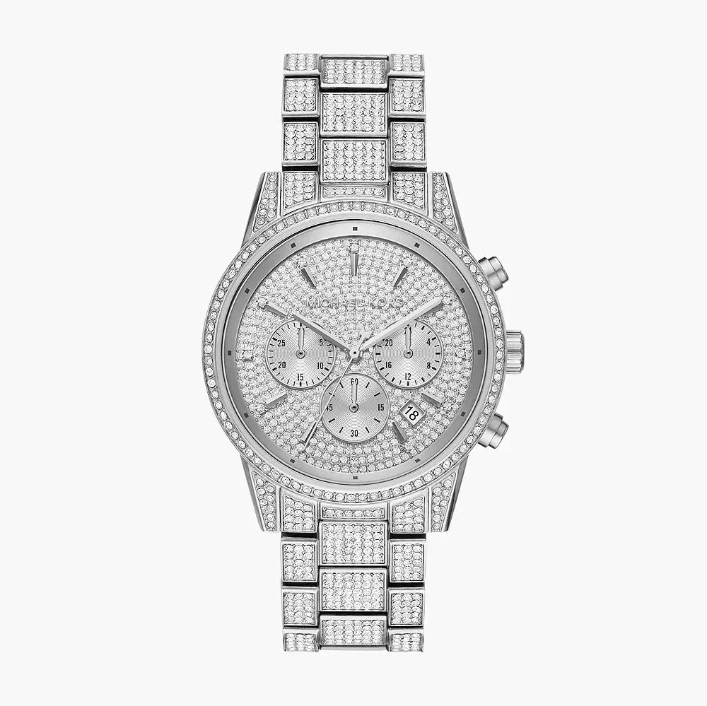 Michael Kors Ritz Chronograph Crystals Silver Dial Silver Steel Strap Watch for Women - MK6746 Buy Now By Michael Kors