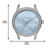 Michael Kors Layton Chronograph Mother of Pearl Blue Dial Silver Steel Strap Watch For Women - MK6847 Buy Now By Michael Kors