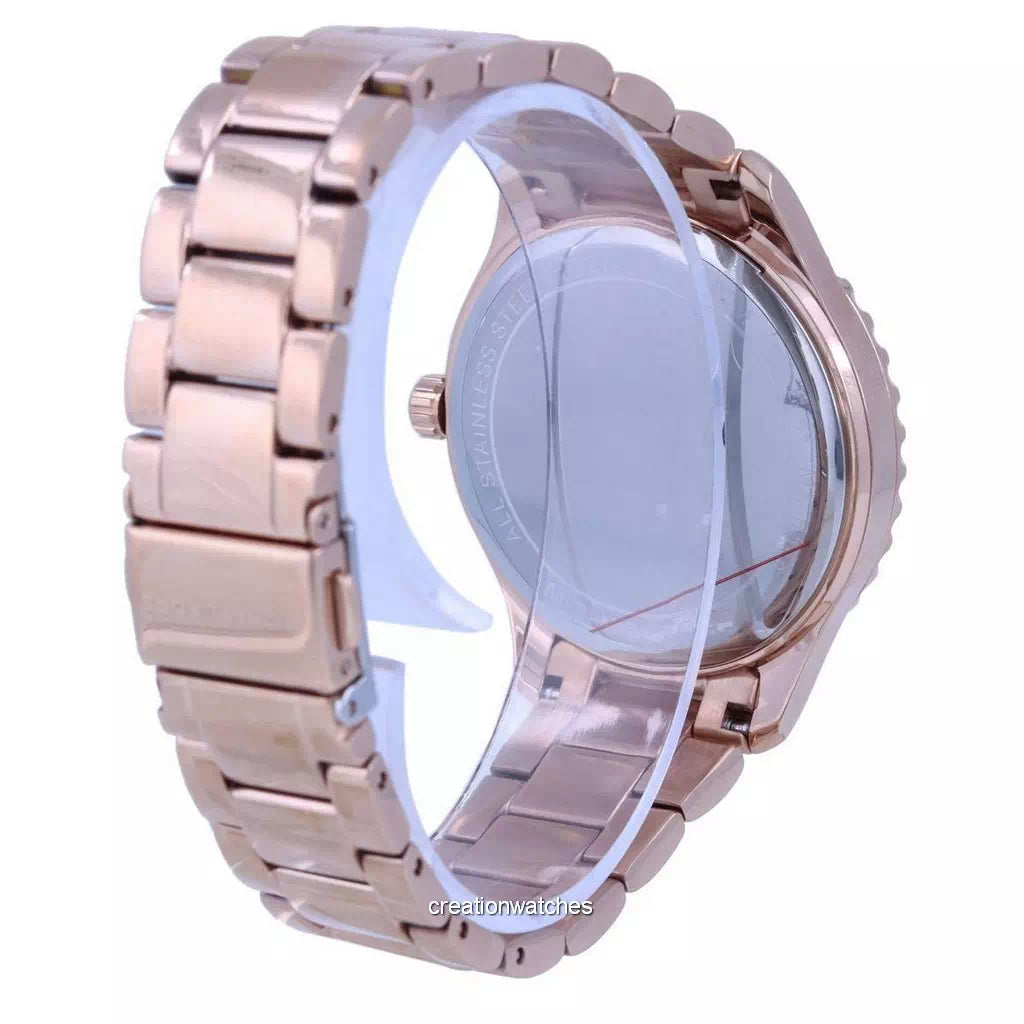 Michael Kors Layton Three Hand Pink Dial Rose Gold Steel Strap Watch For Women - MK6848 Buy Now By Michael Kors