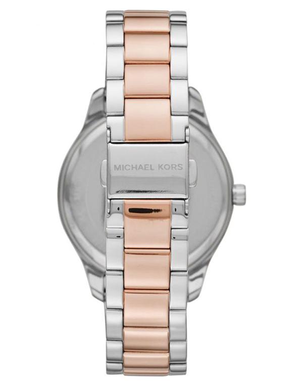 Michael Kors Layton Three Hand Mother of Pearl White Dial Two Tone Steel Strap Watch For Women - MK6849 Buy Now By Michael Kors