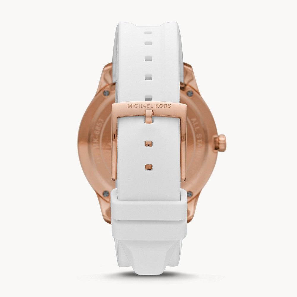 Michael Kors Runway Quartz White Dial White Rubber Strap Watch For Women - MK6853 Buy Now By Michael Kors