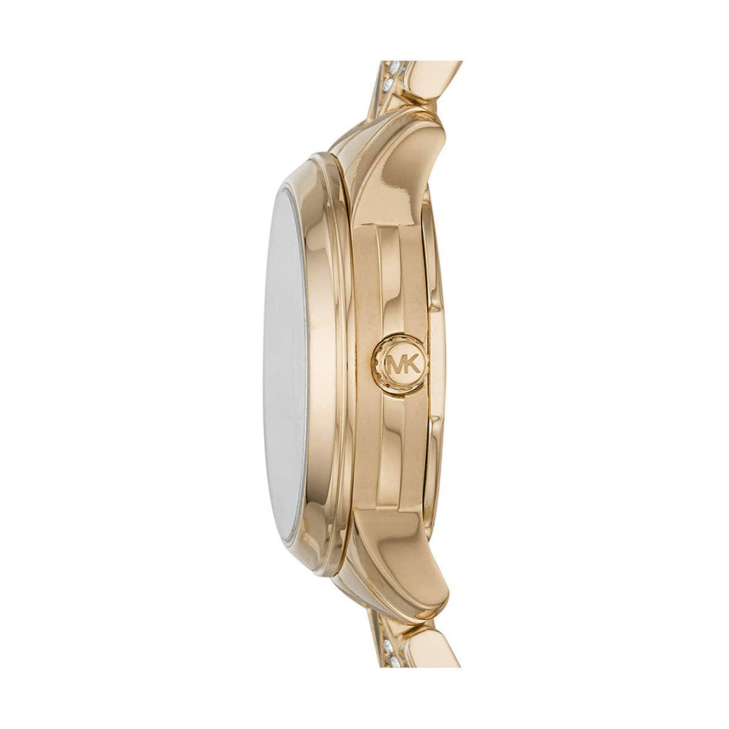 Michael Kors Runway Mercer Analog Brown Dial Gold Steel Strap Watch For Women - MK6855 Buy Now By Michael Kors