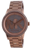 Michael Kors Ritz Analog Crystals Silver Dial Rose Gold Steel Strap Watch for Women - MK6863 Buy Now By Michael Kors
