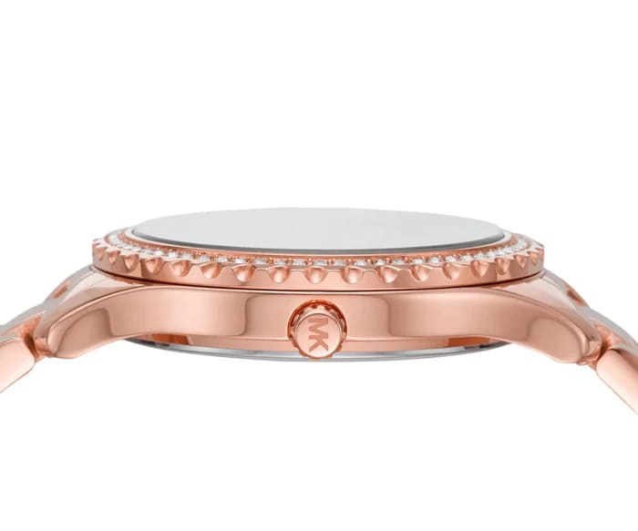 Michael Kors Layton Three Hand Red Dial Rose Gold Steel Strap Watch For Women - MK6893 Buy Now By Michael Kors