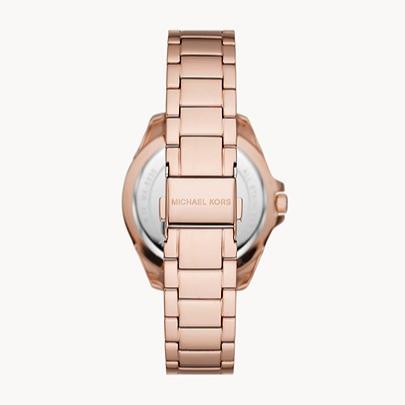 Michael Kors Kacie Three Hand Black Dial Rose Gold Steel Strap Watch for Women - MK6930 Buy Now By Michael Kors