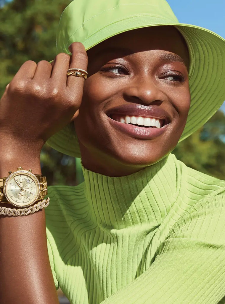 Michael Kors Ritz Chronograph Gold Dial Gold Steel Strap Watch For Women - MK6937 Buy Now By Michael Kors