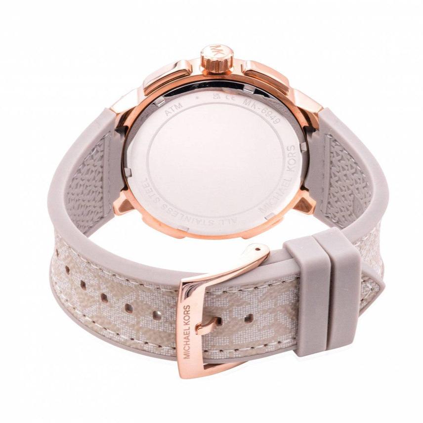 Michael Kors Sidney Chronograph White Dial Beige Leather Strap Watch For Women - MK6949 Buy Now By Michael Kors