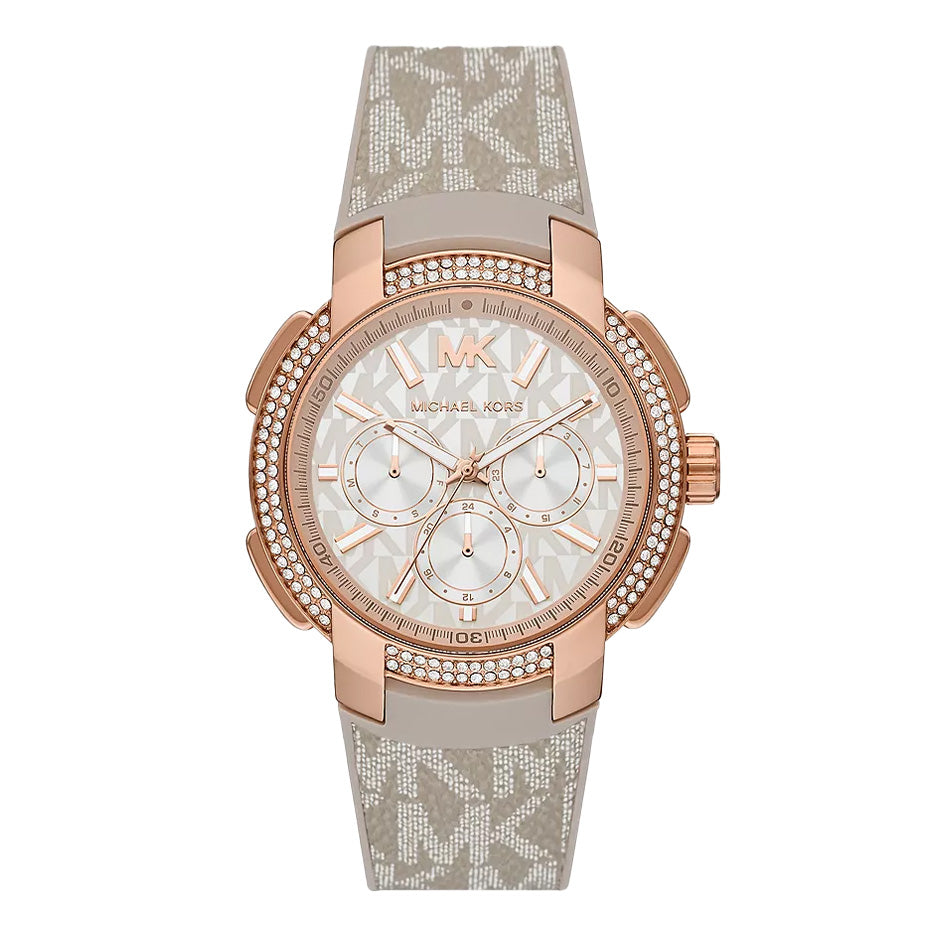 Michael Kors Sidney Chronograph White Dial Beige Leather Strap Watch For Women - MK6949 Buy Now By Michael Kors