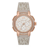 Michael Kors Sidney Chronograph White Dial Beige Leather Strap Watch For Women - MK6949 Buy Now By Michael Kors