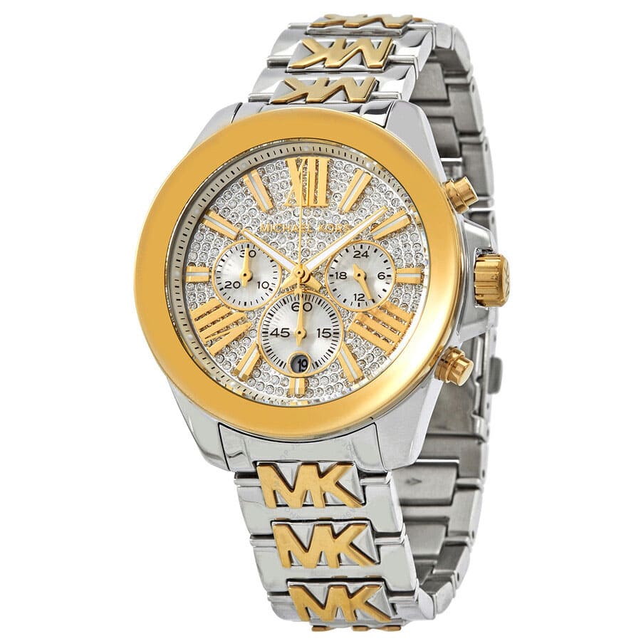 Michael Kors Wren Chronograph Crystals Silver Two Tone Steel Strap Watch for Women - MK6953 Buy Now By Michael Kors