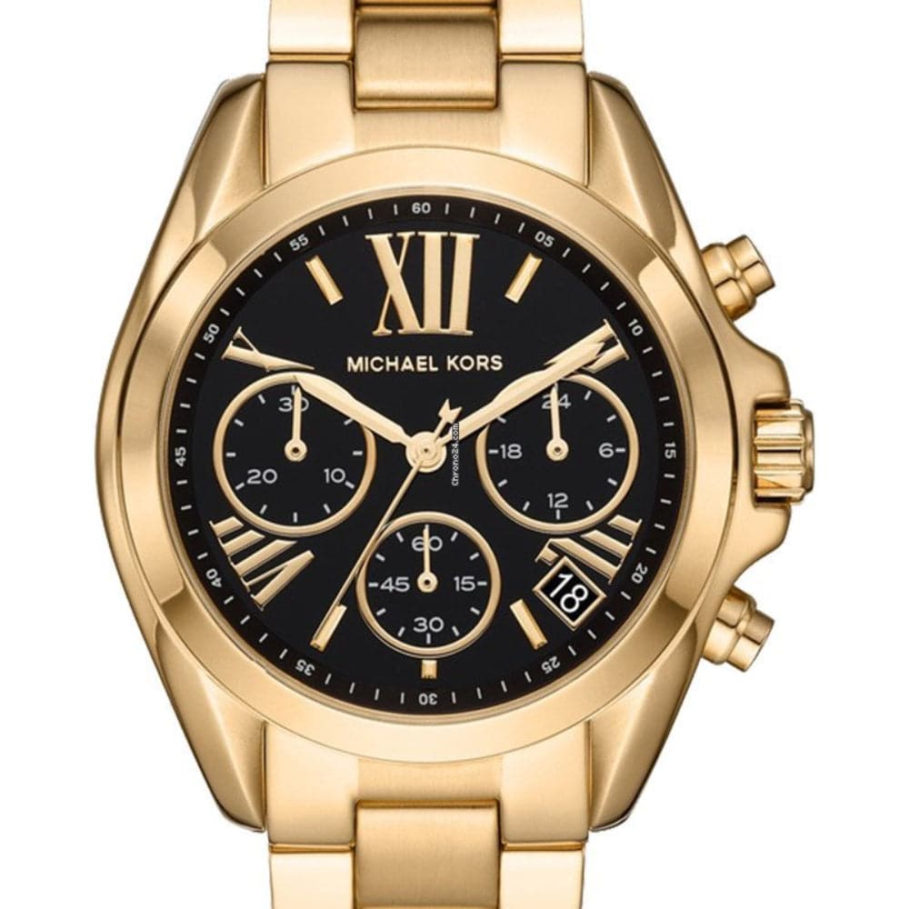 Michael Kors Bradshaw Chronograph Black Dial Gold Steel Strap Watch For Women - MK6959 Buy Now By Michael Kors
