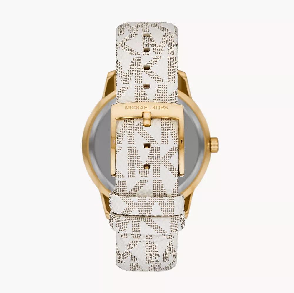 Michael Kors Tibby Multifunction Silver Dial White Leather Strap Watch For Women - MK6967 Buy Now By Michael Kors