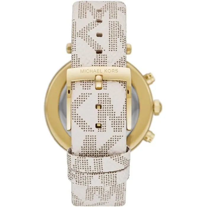 Michael Kors Tibby Multifunction Silver Dial White Leather Strap Watch For Women - MK6967 Buy Now By Michael Kors